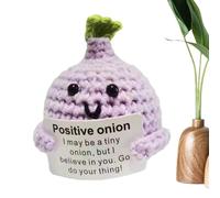 Gancho Positivo - Peluche De Soporte Emocional De Punto A Mano De Poliéster Con Textura Suave, Regalo De Confort, Diseño Lindo, Vegetales De Apoyo Emocional | Hogar, Oficina, Terapia