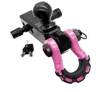 Gancho receptor de enganche grillete, gancho remolque anillo D 8T con soporte bola 50mm for Kit 2 pulgadas for recuperación Jeeps ATV Racores de cuerda(Pink)