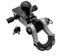 Gancho receptor de enganche grillete, gancho remolque anillo D 8T con soporte bola 50mm for Kit 2 pulgadas for recuperación Jeeps ATV Racores de cuerda(GRAY)