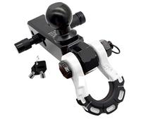 Gancho receptor de enganche grillete, gancho remolque anillo D 8T con soporte bola 50mm for Kit 2 pulgadas for recuperación Jeeps ATV Racores de cuerda(WHITE)