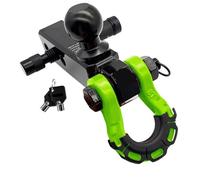 Gancho receptor de enganche grillete, gancho remolque anillo D 8T con soporte bola 50mm for Kit 2 pulgadas for recuperación Jeeps ATV Racores de cuerda(Green)