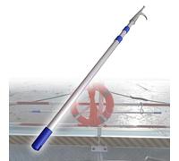 Gancho telescópico para Muelle - Varilla de Empuje Ajustable de Aluminio de 3 Metros para facilitar el atraque y la recuperación - Pieza única, Color Azul - Apto para Botes Salvavidas e hidr