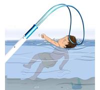 Gancho telescópico para salvar vidas, poste de rescate de emergencia para piscina con mango antideslizante, para piscina, parque infantil, parque acuático