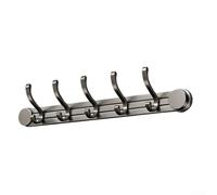 Gancho trasero de puerta con ventosa de aluminio, organizador sin taladro, gancho resistente para ropa de baño, toalla de baño, almacenamiento portátil de pared (5 ganchos)