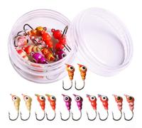 Gancho trenzado en espiral de 11 g para pesca en hielo y aplicaciones de cebo suave con precisión de lanzamiento consistente (12 colores por caja)