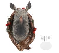 Gancho vintage con forma de cabeza de animal, colgador de pared, ropa, llaves, toallas, gancho para decoración del hogar, resina retro de cobre dorado antiguo, 6,5x9,5x11,5 cm (Rinoceronte (vintage))