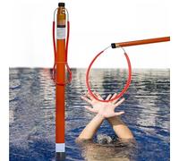 Gancho y poste para salvar vidas, poste de alcance de rescate reflectante resistente - Caña de fibra de vidrio con capacidad de carga de 120 kg para ancianos, niños y adultos, ideal para barco, yate