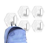 Ganchos adhesivos - 5 perchas de pared para baño con adhesivo despegable | Soporte para toallas resistente sin daños | Organizador impermeable de la decoración del apartamento de la cocina RV del alma