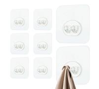Ganchos adhesivos, 8 soportes adhesivos transparentes, ganchos de pared fuertes, ganchos impermeables multiusos, ideales para colgar bolsos, abrigos, toallas, llaves, hogar, oficina, dormitorio, baño