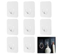 Ganchos Adhesivos 8 Unidades, Ganchos para Pared Sin Taladro Transparentes Hasta 3kg, Gancho Adhesivo Fuerte para Baño Cocina, Ganchos Autoadhesivos para Toallas Llaves, Organización del Hogar