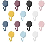 Ganchos adhesivos de colores sin necesidad de taladrar - 14 unidades para baño y cocina