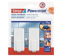 Ganchos adhesivos grandes tesa Powerstrips (2+ 4 tiras adhesivas), color blanco