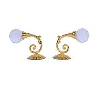 Ganchos Alzapaños de Cortinas, Haofy 2 Piezas Ganchos de Cortina de Metal de Bola de Cristal, Abrazaderas de Cortina de Pared Borla de Gancho para Cortina, Accesorios Decorativos (Oro)