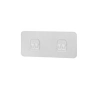 Ganchos autoadhesivos de plástico para montar en la pared, ganchos de estante sin rastro, transparentes, ganchos dobles, 2 piezas/juego, calcomanías 2 piezas