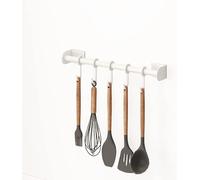 Ganchos autoadhesivos ganchos adhesivos perchas toallero 40 cm cocina acero inoxidable montado en la pared estante de utensilios organizador de cocina con 5 ganchos deslizantes para cocina y baño