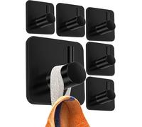 Ganchos autoadhesivos, juego de 5 - Ganchos de acero inoxidable para uso pesado, sin taladrar, adhesivo fuerte para colgar toallas, albornoces y llaves, soporte para paños de cocina para puerta o