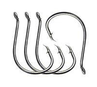 Ganchos circulares compensados de pulpo para agua salada, anzuelos de pesca de acero de alto carbono, aparejos de pesca para trucha de bagre de agua dulce, negro, #10-10/0, 100/200 piezas