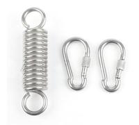 Ganchos colgantes de resorte para silla con resorte doble giratorio de acero inoxidable resistente y resorte que absorbe los golpes, resistente a la intemperie para uso al aire libre, jardín, patio o