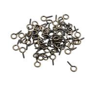 Ganchos con ojal de tornillo mini, 100 Uds. Alfileres de ojo acero inoxidable ganchos cierres Multicolor 8/10/13mm(Bronze,10mm 100PCS)