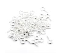 Ganchos con ojal de tornillo mini, 100 Uds. Alfileres de ojo acero inoxidable ganchos cierres Multicolor 8/10/13mm(Sliver,8mm 100PCS)
