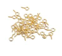 Ganchos con ojal de tornillo mini, 100 Uds. Alfileres de ojo acero inoxidable ganchos cierres Multicolor 8/10/13mm(Gold,10mm 100PCS)