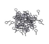 Ganchos con ojal de tornillo mini, 100 Uds. Alfileres de ojo acero inoxidable ganchos cierres Multicolor 8/10/13mm(G Black,10mm 100PCS)