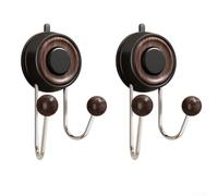 Ganchos con ventosa de alta resistencia, gancho de pared para ducha, baño, cocina, almacenamiento extraíble reutilizable para azulejos lisos, superficies de vidrio, 2 paquetes