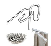 Ganchos cortinas 50 Piezas, ganchos cortinas riel, Crochet pour rideau métallique - Solide et durable - Convient pour les rideaux, les rideaux de douche et les tentures de porte