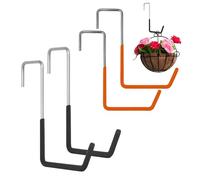 Ganchos de almacenamiento de metal: perchas resistentes sobre la puerta, paquete de 4 organizadores de bicicletas y cuerdas, ganchos de garaje que ahorran espacio, cesta de flores y soporte para