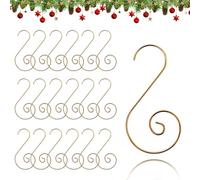 Ganchos de Árbol de Navidad, 100 PCS Adornos de Navidad Ganchos, Gancho de Navidad en Forma de S, Ganchos para Bolas de Navidad para Decoración del árbol de Navidad (Oro)