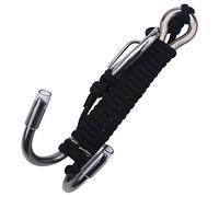 Ganchos de Arrecife para Buceo,Ganchos de la Deriva, Ganchos Doble del Filón de la Escafandra Autónoma del Acero Inoxidable con la Línea de Nylon (Color : Negro)