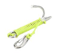 Ganchos de buceo dobles de acero inoxidable profesional con cordón espiral espiral resistente a la corrosión equipo de seguridad subacuático resistente a la corrosión para buzos (verde)