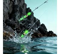 Ganchos de calamar de punta brillante de acero inoxidable diseñados para pesca nocturna con configuraciones de aparejo de paraguas en agua salada para especies de cefalópodos (B)