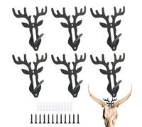 Ganchos de calavera de ciervo - Ganchos de acero para cuernos, soporte de calavera multiusos, soporte de exhibición de pared, resistente, para ciervos bucks cola blanca, cuerno de gente, búfalo, alce