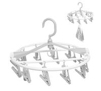 Ganchos de calcetín para secado - Gancho de secado para ropa interior | Con 20 clips, porta secado plegable para camping, lavandería, alojamiento para hotel, patio de crucero