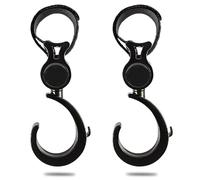 Ganchos De Cochecito Para Bolsas De Pañales, Clips De Gancho De Cochecito 360 Grados Rotativos | 2 Piezas De Ganchos De Múltiples Apuestas Para Bolsas De Compras De Alimentos Ganchos De Bolsillo Para