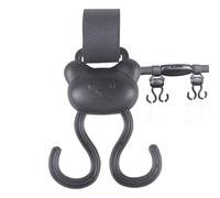 Ganchos de cochecito, percha de cochecito | Carabiner Clip Cartoon Bear Double ajustable Ajuste de bucle,Accesorios para cochecitos al aire libre que no son deslizadores para el cochecito para la mayo