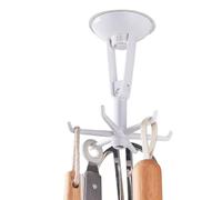 Ganchos de cocina - Ganchos de ducha adhesivos | Colgador de cuchara de rotación de 360 grados | Extraíble y reutilizable, sin taladrar, organizador de gancho de pared multiusos para debajo del