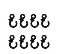 Ganchos de cola de mono de silicona suave, amortiguador de arco compuesto para tapón de vibración y amortiguador, accesorios de equipo de caza para reducción de ruido (8 unidades, negro)