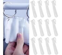 Ganchos de cortina ajustables, 12 piezas de plástico para elevación, profundidad ajustable, plisado, bloqueo de cortinas, ganchos para cortina de ducha, cortina de puerta, cortina de ventana