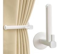 Ganchos de cortina auto adhesivos, ganchos de espesas de la cortina, ganchos de cortina auto adhesivos en forma de L, telescópico ＆ 90 ° Ajustable Cortina Compañería, portavasos de plástico para la o