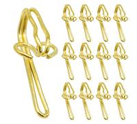 Ganchos de cortina resistentes, 100 ganchos de metal para cortinas plisadas, cortinas de ventana (dorado)