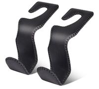 Ganchos de cuero AXELEcT para monedero de coche, paquete de 2, soporte para monedero, ganchos para reposacabezas de coche, soportes para colgar m