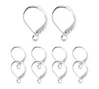 Ganchos de de oreja de plata 925 - Juego de accesorios de joyería de 10 piezas, hilos chapados en plata | Diseño de gancho francés hipoalergénico, fijación de hebilla abierta, componentes de fa