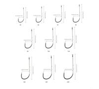 Ganchos de doble púa de vástago largo para agua salada, surf, pesca, ojo anillado, permite la conexión directa de línea o señuelo (caja de 100 piezas)
