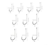Ganchos de doble púa de vástago largo para pesca de surf, uso en agua salada, ojo anillado que permite un aparejo rápido a líneas o señuelos (caja de 100 piezas)
