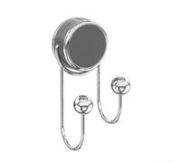 Ganchos de doble ventosa de acero inoxidable para baño, colgador de pared impermeable a prueba de óxido con fuerte sujeción de hasta 15 libras para azulejos de vidrio, espejos, duchas, instalación sin