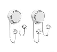 Ganchos de doble ventosa de acero inoxidable para baño, colgador de pared impermeable a prueba de óxido con fuerte sujeción de hasta 15 libras para azulejos de vidrio, espejos, duchas, instalación sin