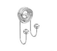 Ganchos de doble ventosa hechos de acero inoxidable e impermeable para uso en espejo de vidrio y azulejos lisos, organizador resistente con capacidad de 15 libras en gris (Transparente2)