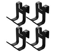 Ganchos de ducha - Estante de doble gancho de metal, perchas de baño multifunción para toalla, esponja, afeitadora, juego de organizador de cesta para puerta de ducha | Tamaño 3x4,2x1,5 cm Metal negro